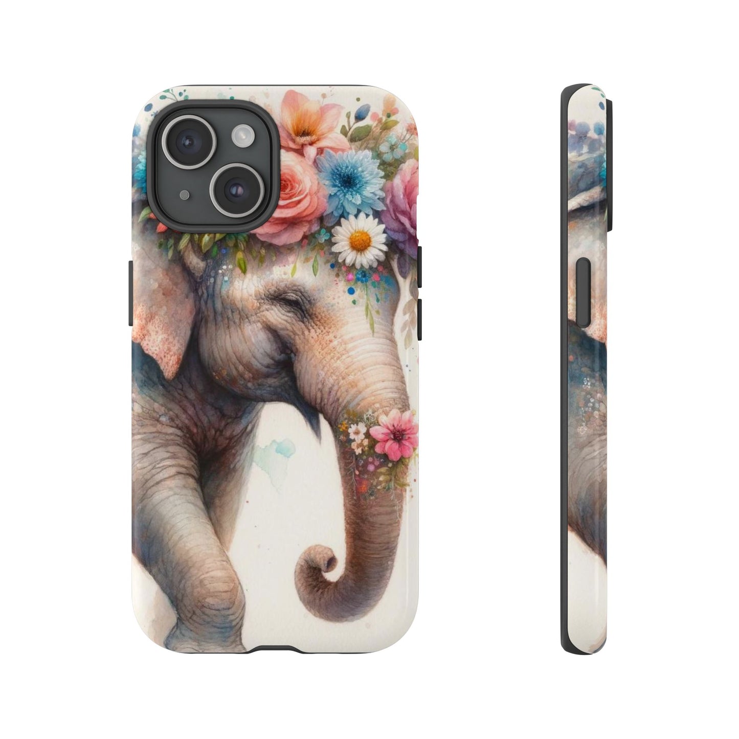 Joyful Floral Elephant Mobile Cover – Whimsical Watercolor Art