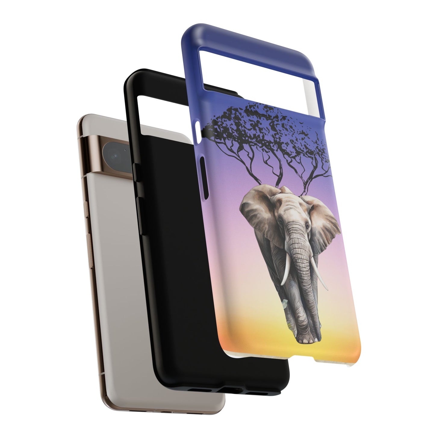 Surreal Elephant Tree Mobile Cover – Dreamy Sunset Fantasy