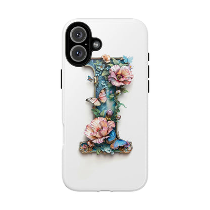 Floral Letter I Phone Case – Personalized Aesthetic Cover for iPhone, Samsung & Google Pixel