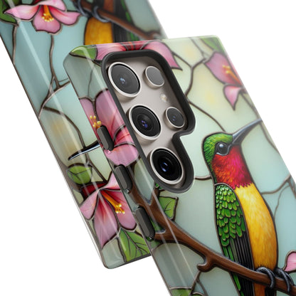Elegant Hummingbird with Floral Mosaic | Artistic Nature Design