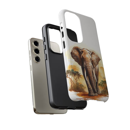 Safari Elephant Watercolor Mobile Cover – Majestic Wildlife Art