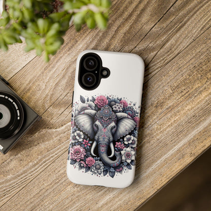Ornate Floral Elephant Mobile Cover – Elegant Bohemian Art