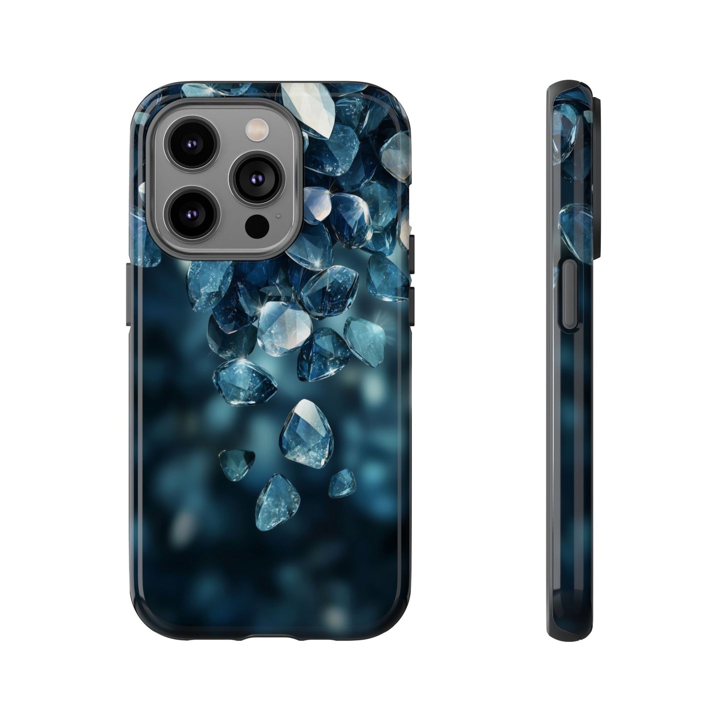 Blue Crystal Aesthetic Phone Case for iPhone, Google Pixel, Samsung