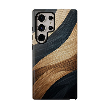 Metallic Black & Gold Zebra Stripes Phone Case for iPhone, Samsung & Google Pixel