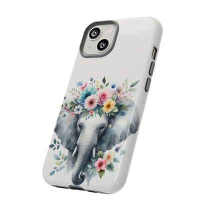 Floral Crown Elephant Mobile Cover – Elegant Watercolor Art