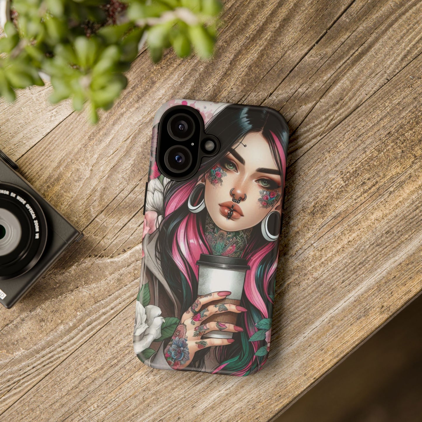 Tattooed Coffee Lover Art Mobile Case