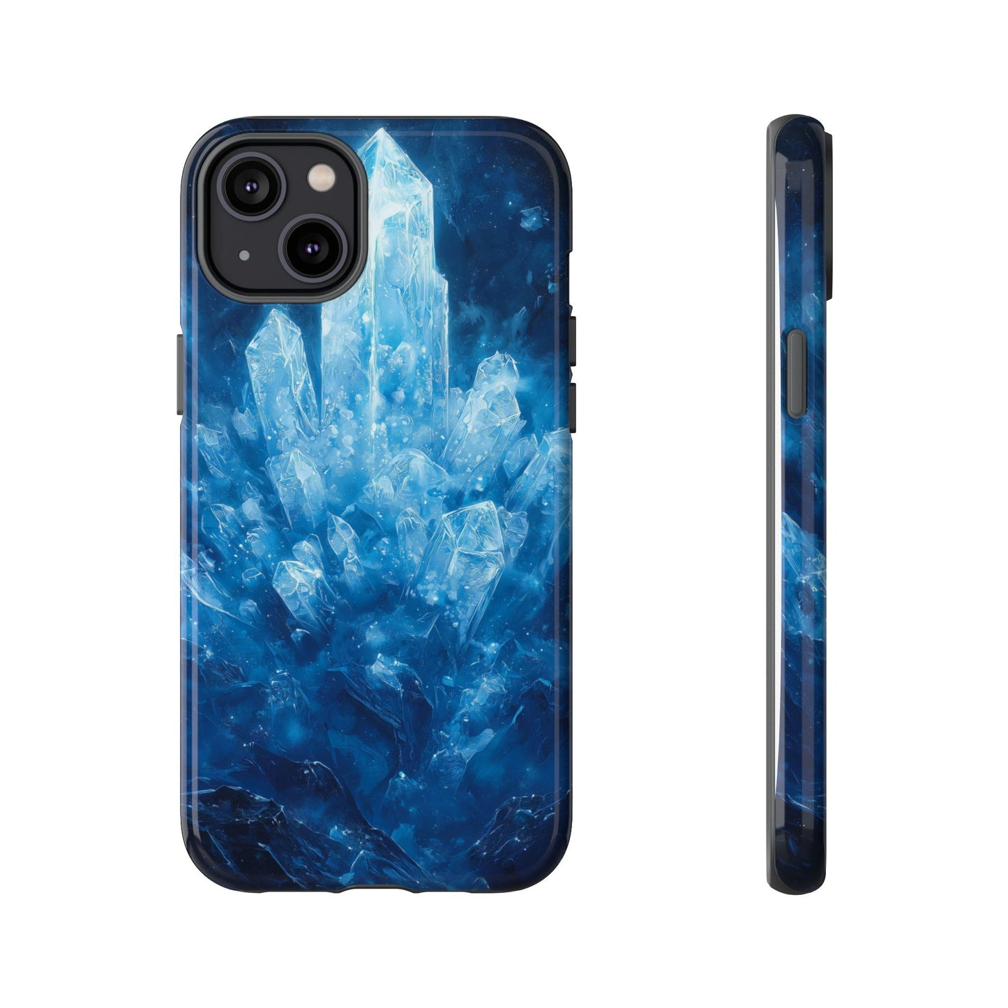 Cosmic Ice Crystal Matching Couple Phone Case – A Dazzling Duo for iPhone, Samsung & Google Pixel