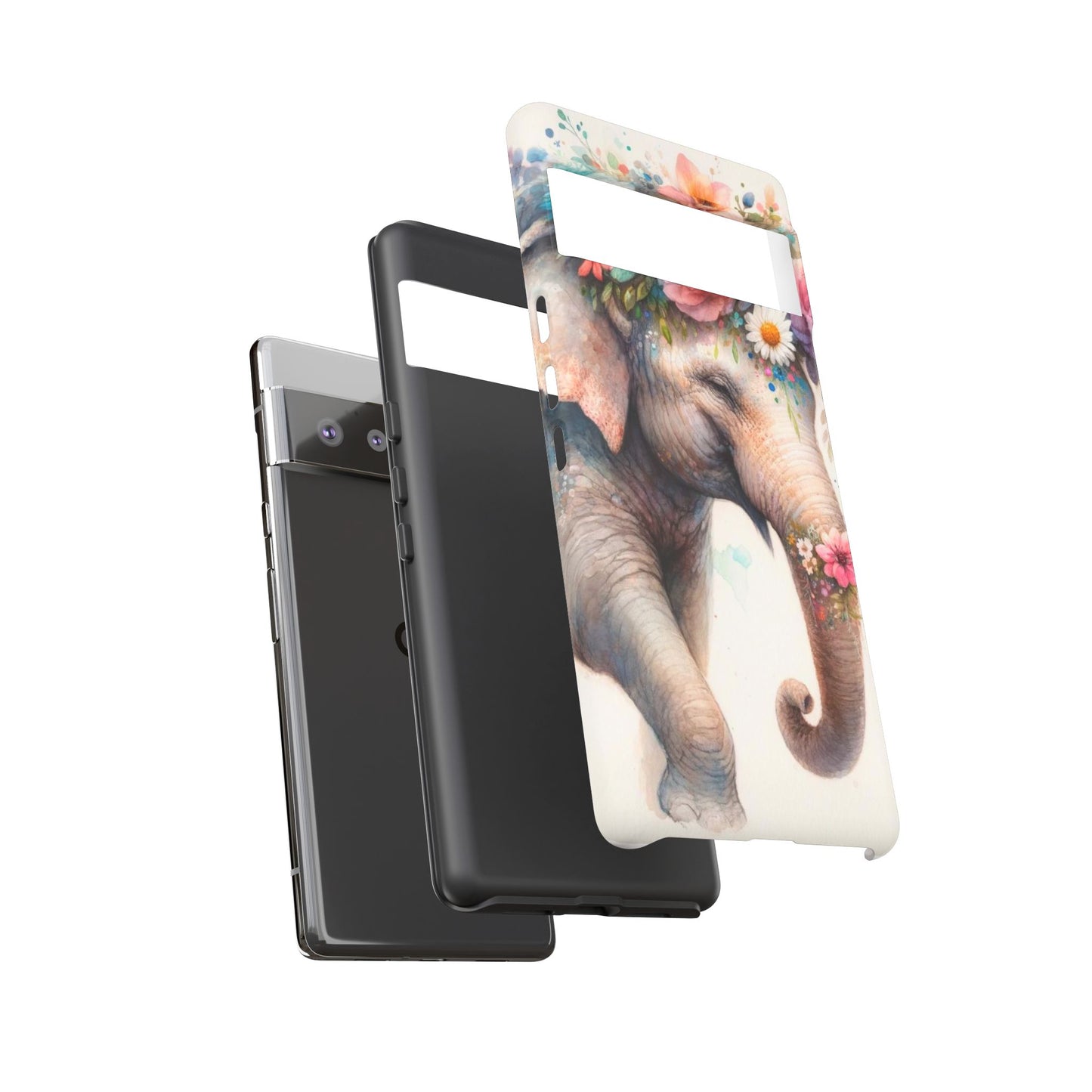 Joyful Floral Elephant Mobile Cover – Whimsical Watercolor Art