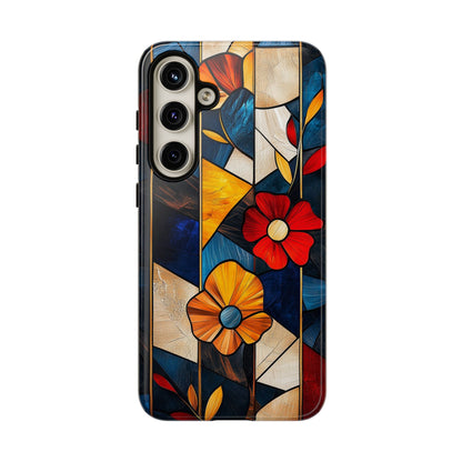 Bloomlines – Geometric Floral Stained Glass Phone Case for iPhone, Samsung & Pixel