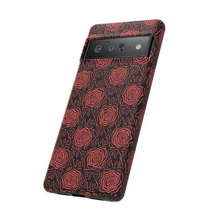 Red roses abstract geometric seamless pattern design