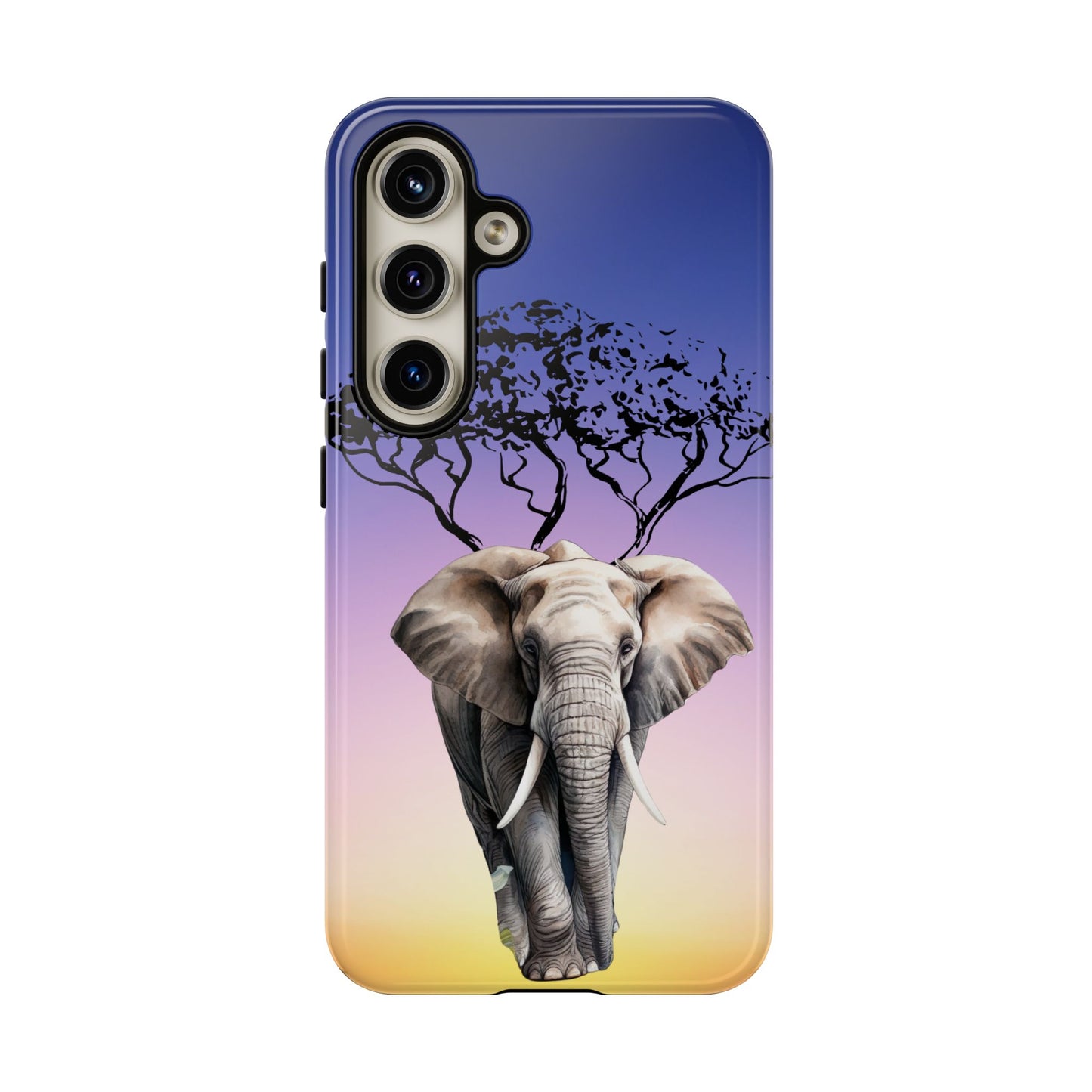 Surreal Elephant Tree Mobile Cover – Dreamy Sunset Fantasy