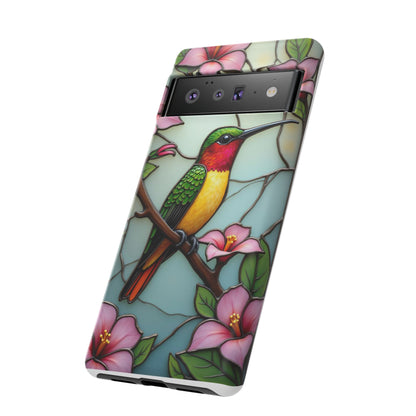Elegant Hummingbird with Floral Mosaic | Artistic Nature Design