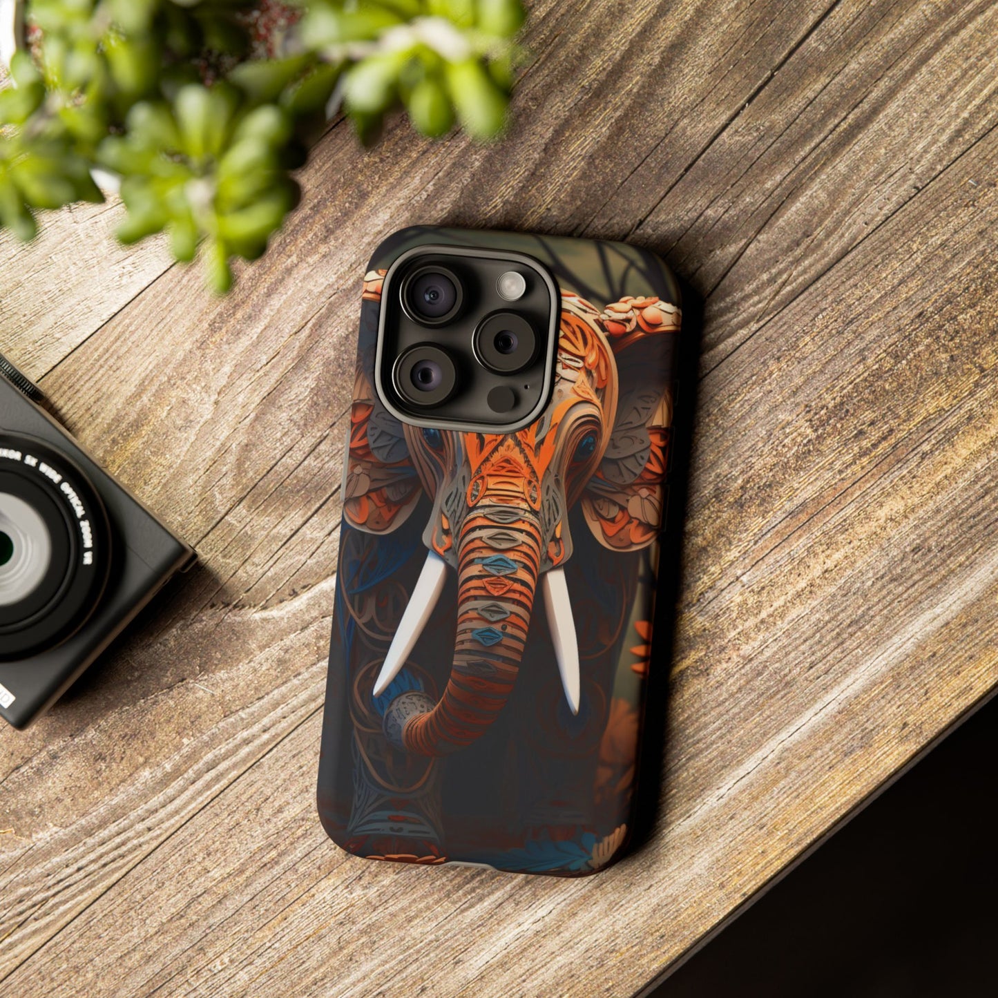 Elegant Artistic Elephant Mobile Cover – Intricate Paper-Cut Design