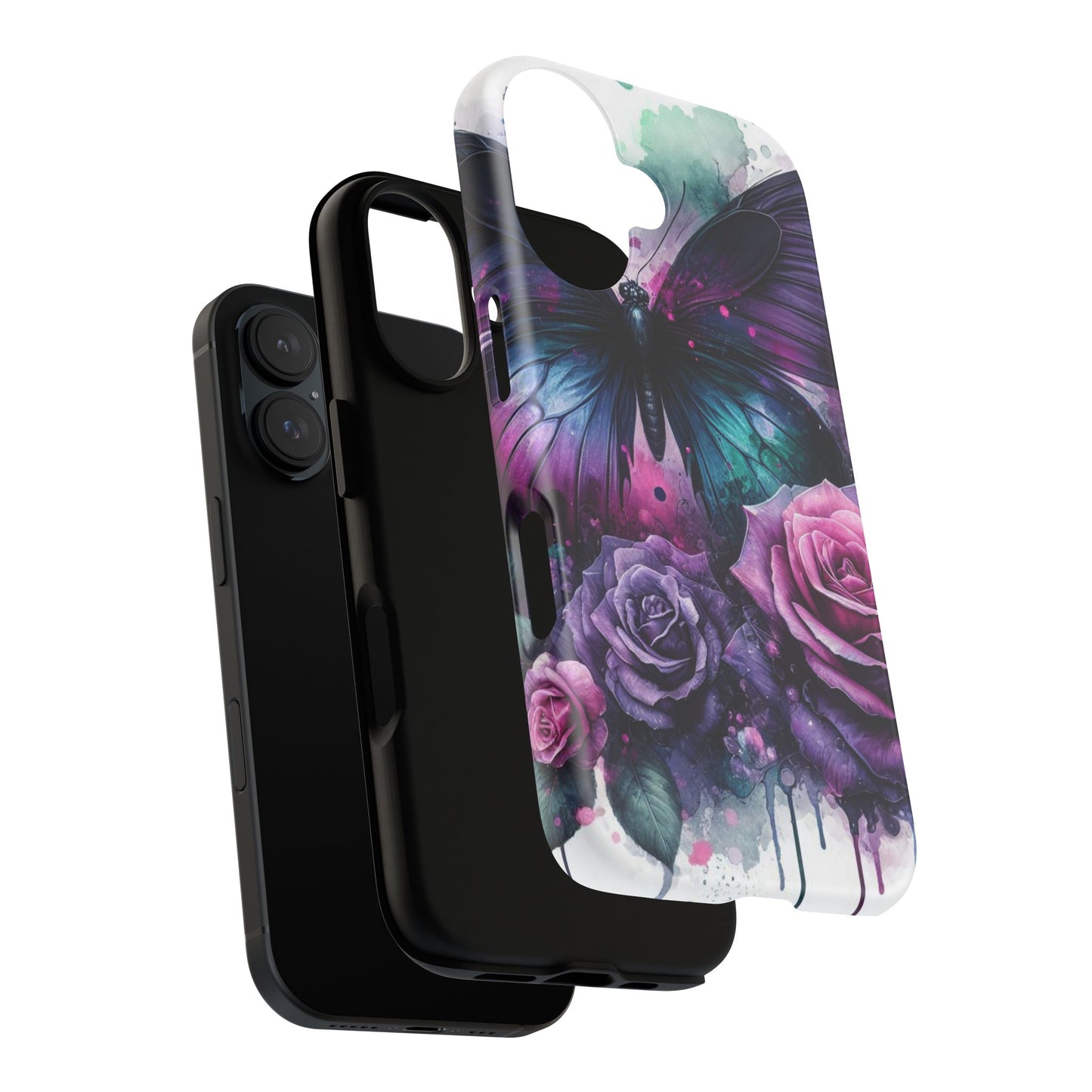 Mystic Bloom – Vibrant Butterfly & Rose Art Mobile Cover