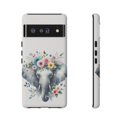 Floral Crown Elephant Mobile Cover – Elegant Watercolor Art