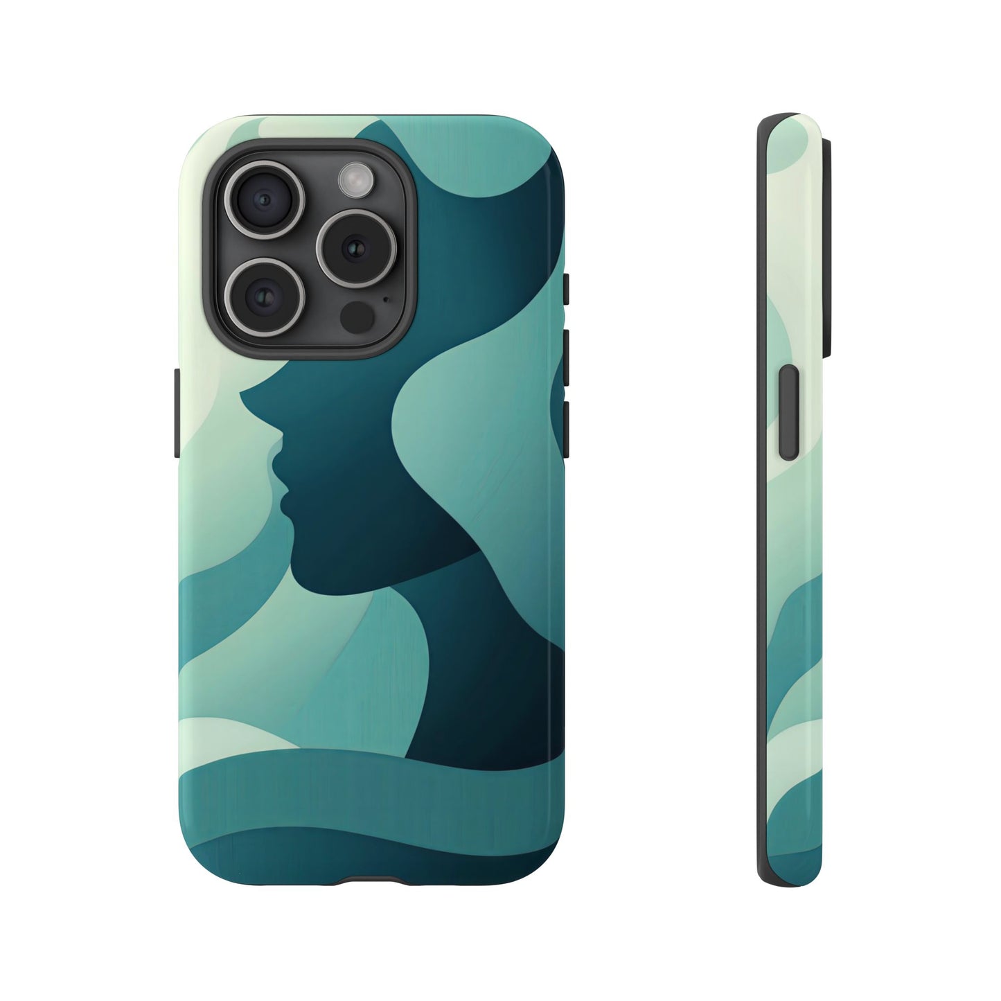 Whispers in Waves – Abstract Silhouette Phone Case for iPhone, Google Pixel, Samsung