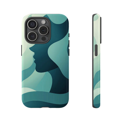 Whispers in Waves – Abstract Silhouette Phone Case for iPhone, Google Pixel, Samsung
