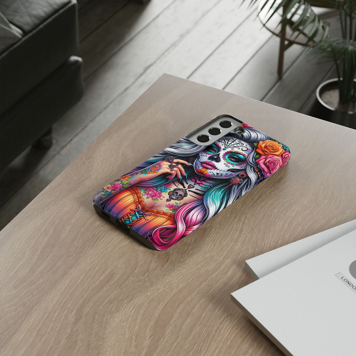 Sugar Skull Goddess – Día de los Muertos Floral Queen Mobile Cover