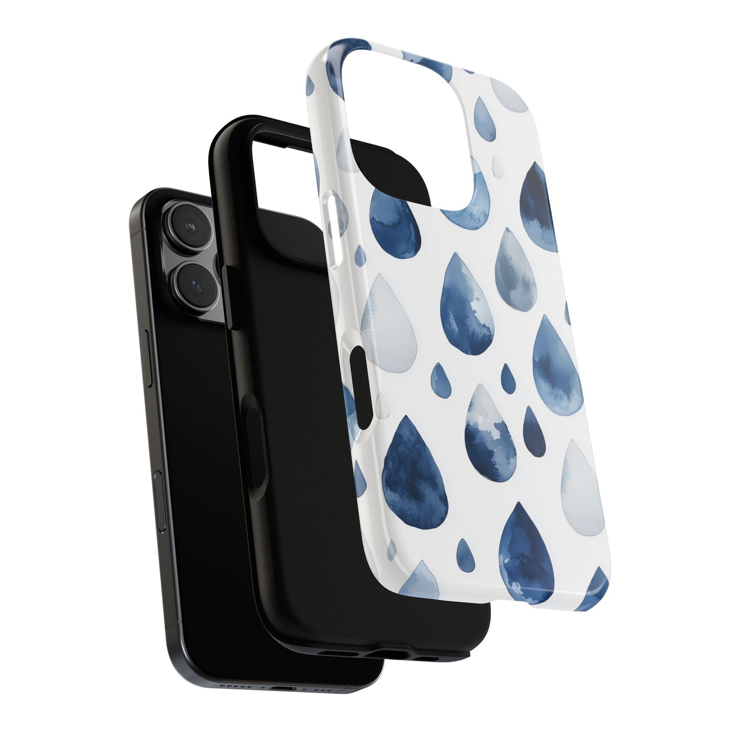 Indigo Rain Drops Watercolor Phone Case for iPhone, google Pixel & Samsung