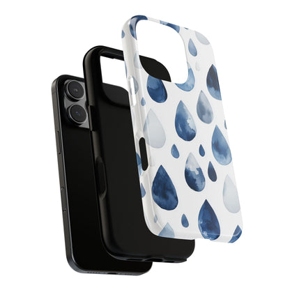 Indigo Rain Drops Watercolor Phone Case for iPhone, google Pixel & Samsung