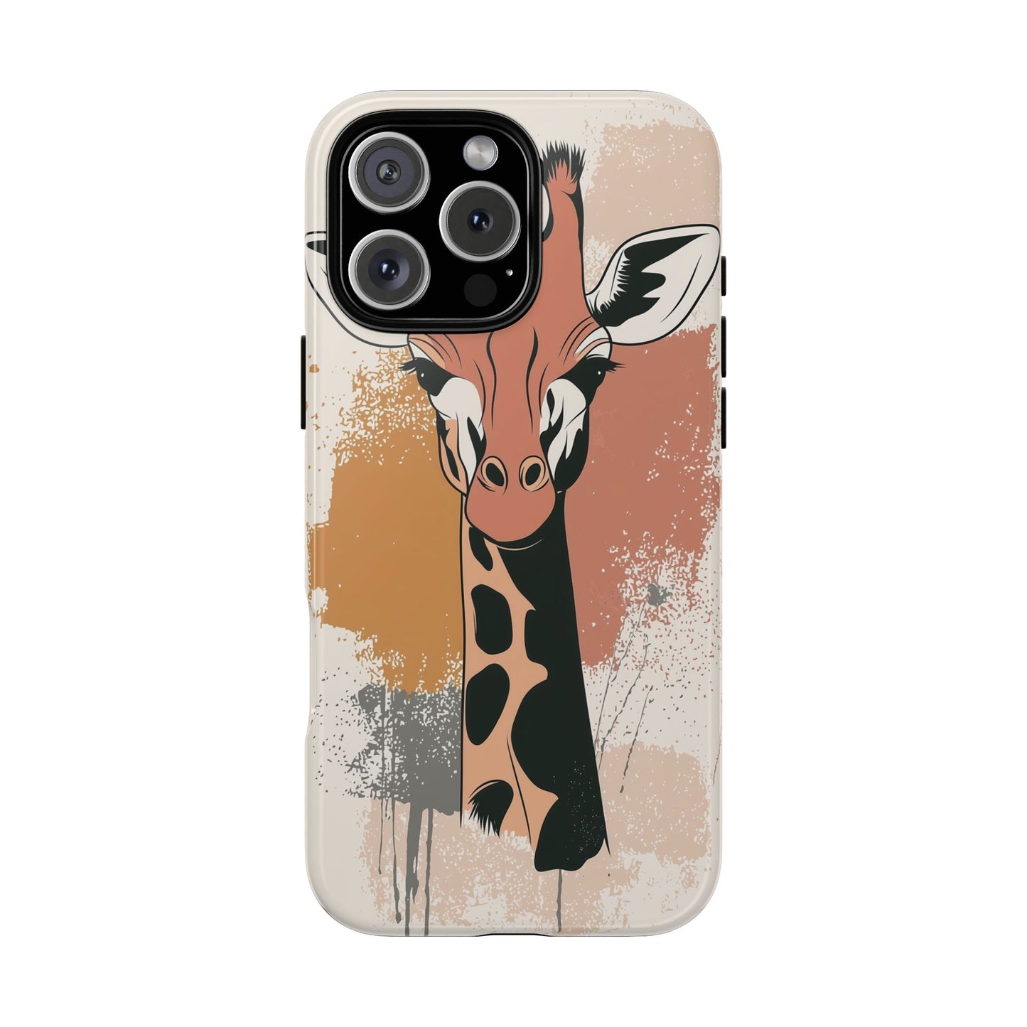 Tall & Graceful: Giraffe Splatter Art Phone Case for iPhone, Samsung & Pixel