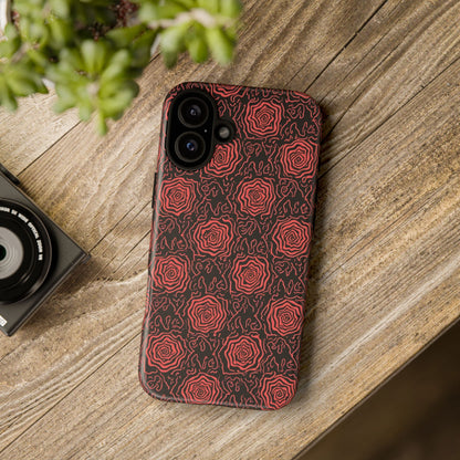 Red roses abstract geometric seamless pattern design