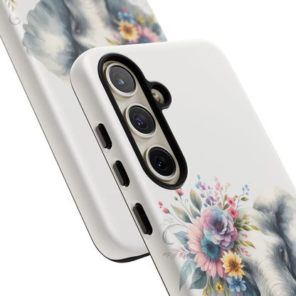 Floral Elephant Mobile Cover – Elegant Watercolor Art