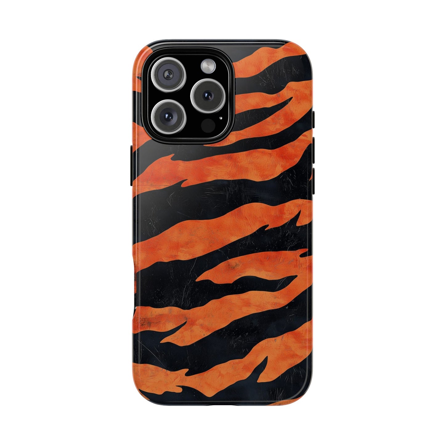 Burnt Orange & Black Tiger Stripes Phone Case for iPhone, Samsung & Google Pixel