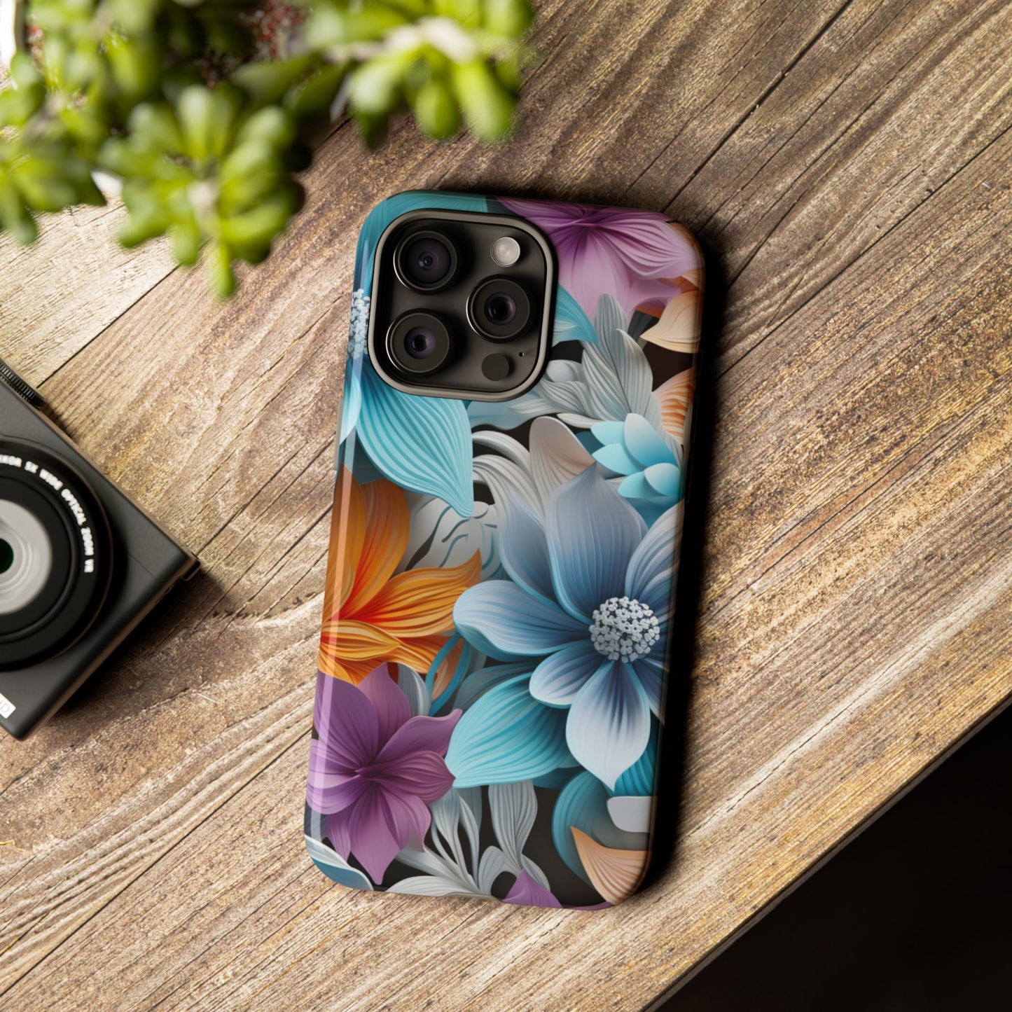 Elegant 3D Floral Bloom Mobile Case – Vivid & Artistic