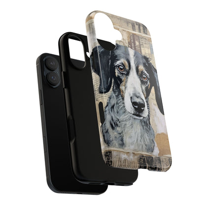 Rustic Dog Portrait – Vintage Collage Style