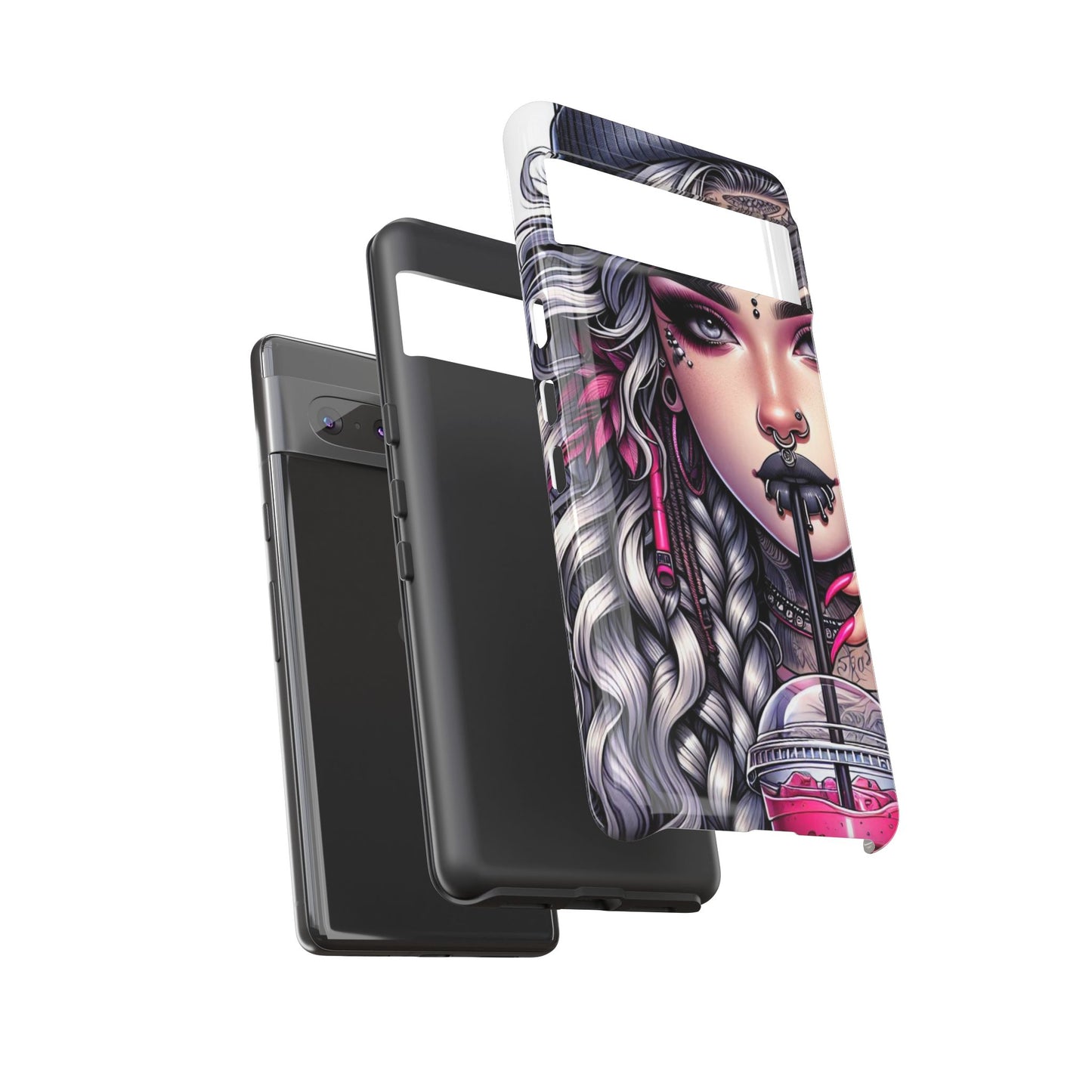 Icy Rebel – Silver Dreads & Edgy Street Chic Mobile Cover
