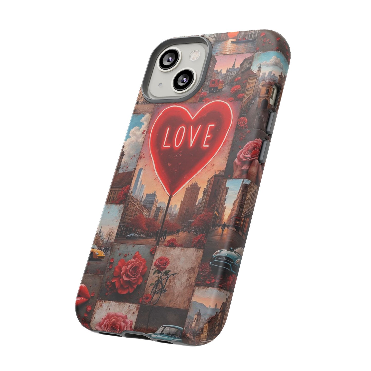 Neon Love Heart & Rose Phone Case