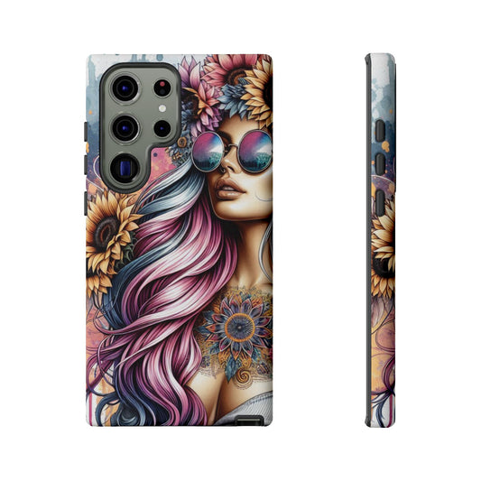 Bohemian Sunflower Queen – Retro Floral Fantasy Mobile Cover