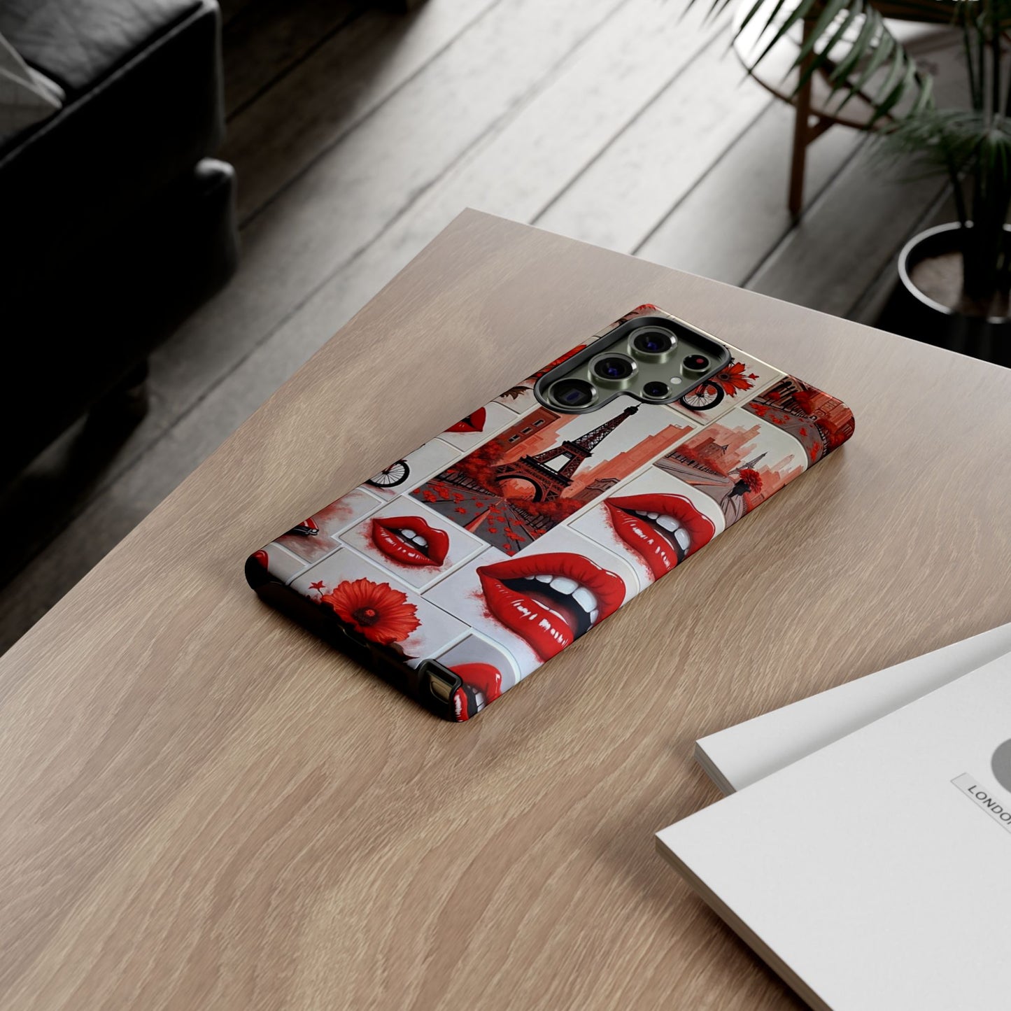 Red Lips & Eiffel Tower Phone Case