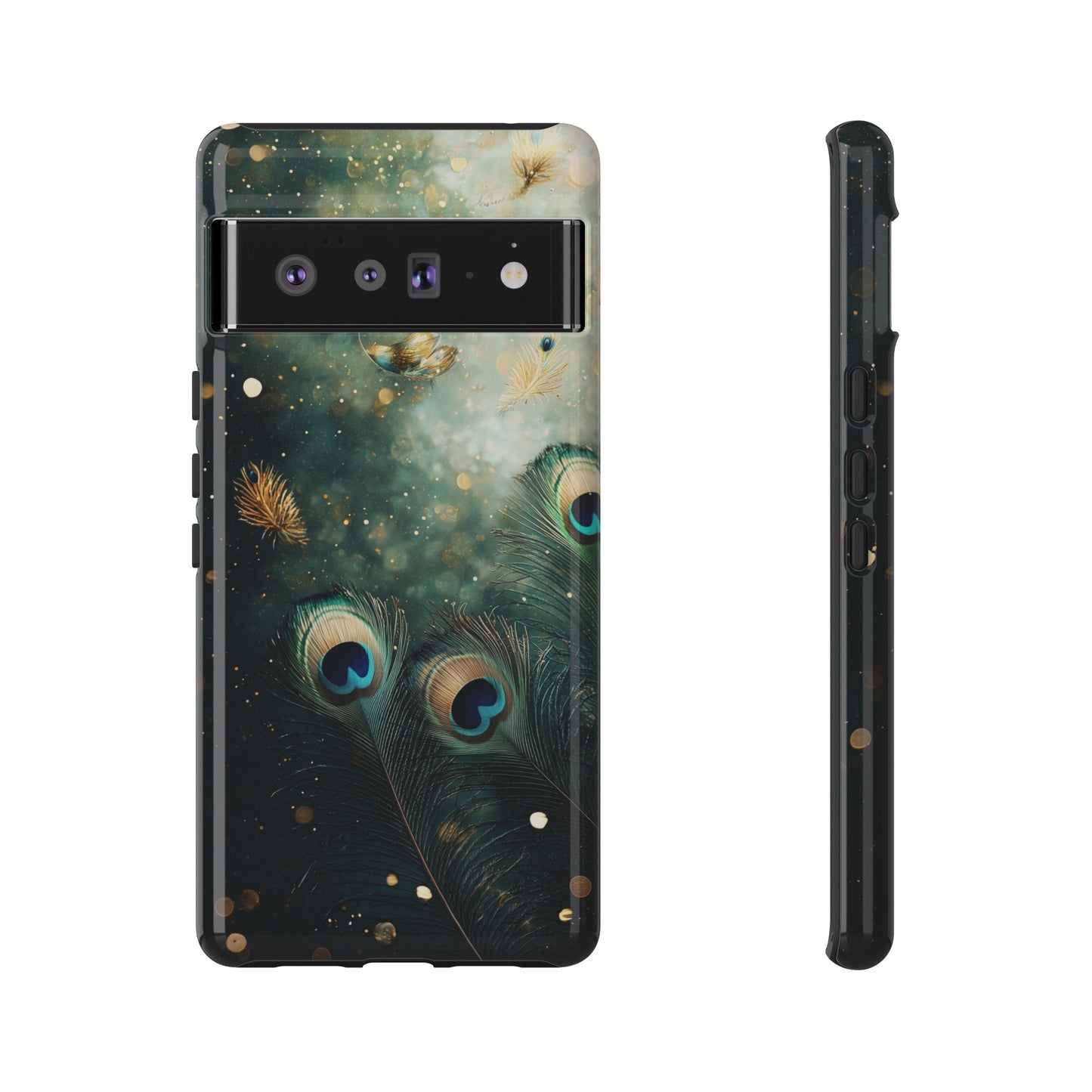 Iridescent Peacock Feather Luxe Phone Case for iPhone, Samsung & Google Pixel