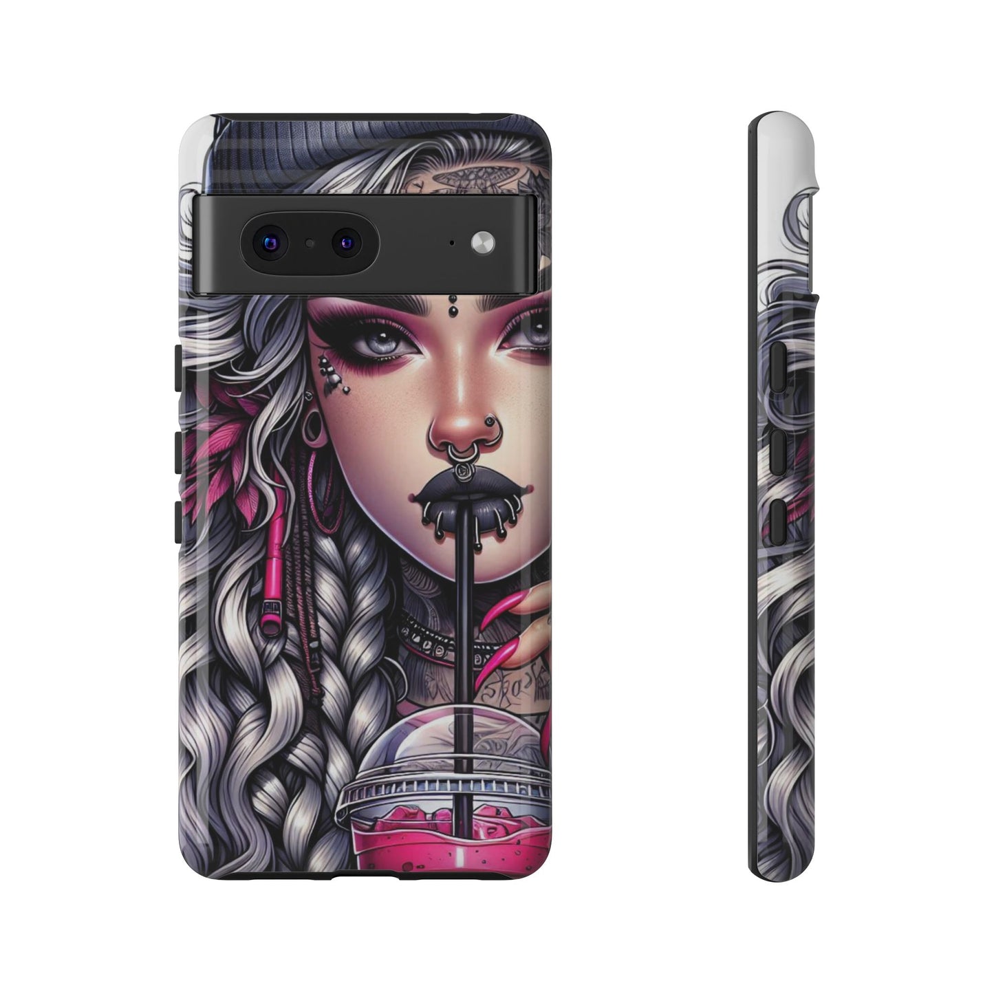 Icy Rebel – Silver Dreads & Edgy Street Chic Mobile Cover