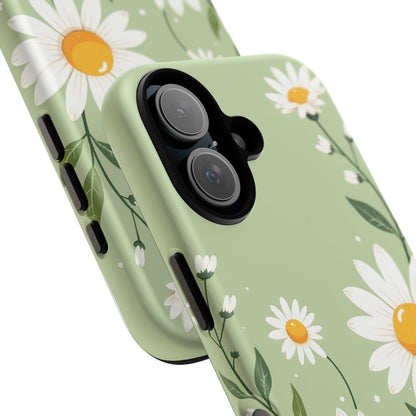 Green Floral Case, Daisy Pattern Design, Iphone Case Design, Perfect Gift For Her