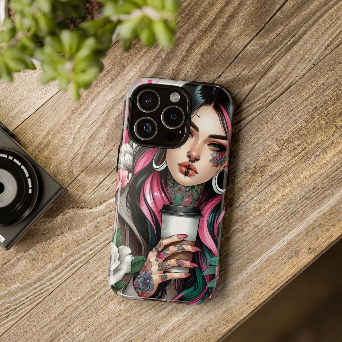 Tattooed Coffee Lover Art Mobile Case