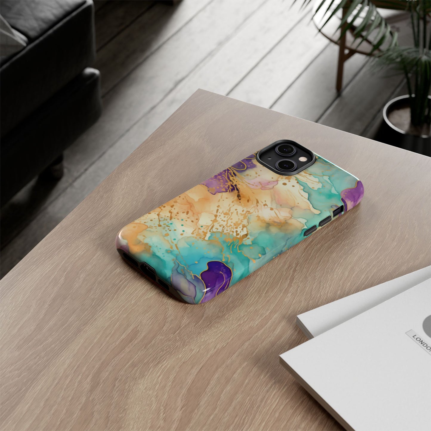 Golden Aura Abstract Watercolor Mobile Case