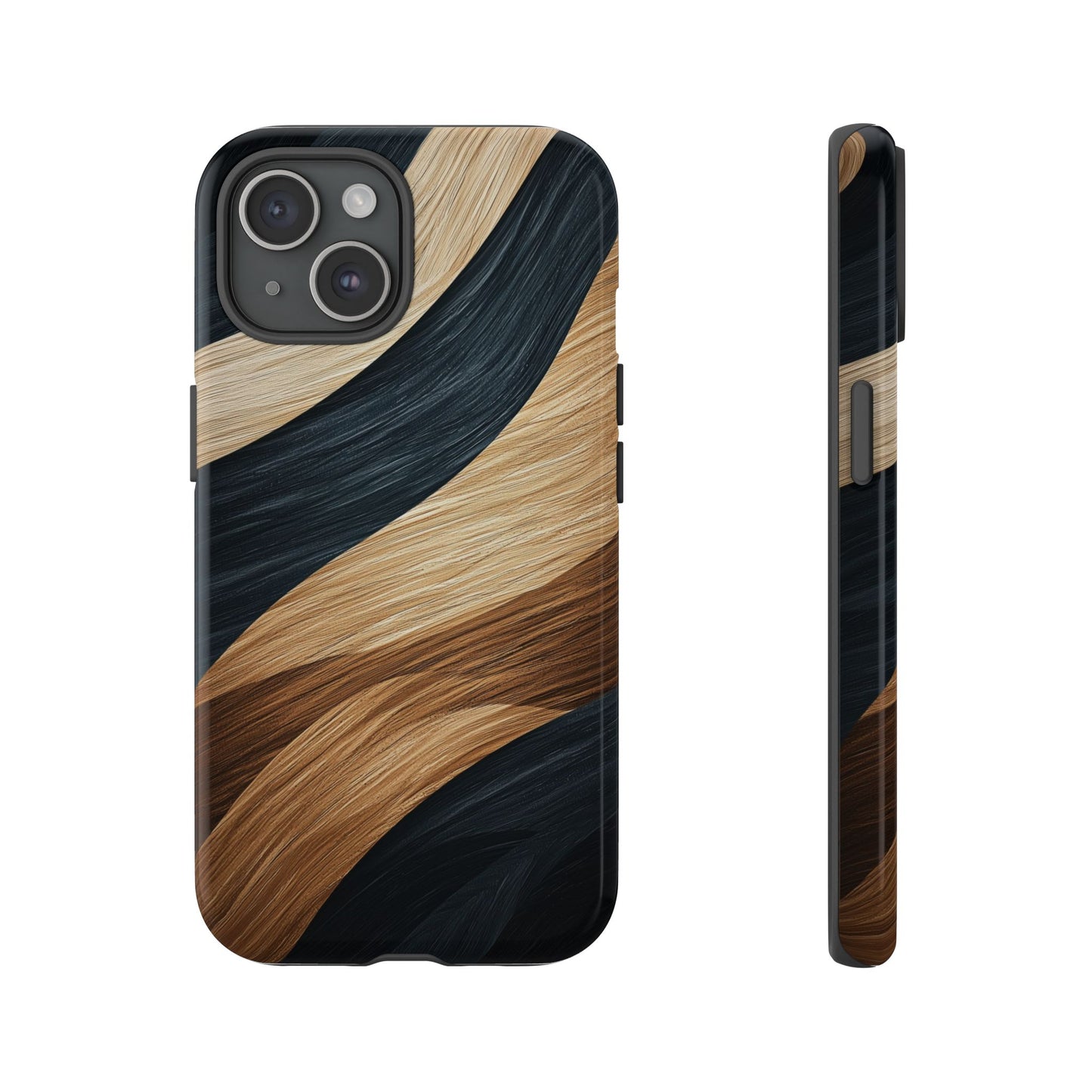 Metallic Black & Gold Zebra Stripes Phone Case for iPhone, Samsung & Google Pixel