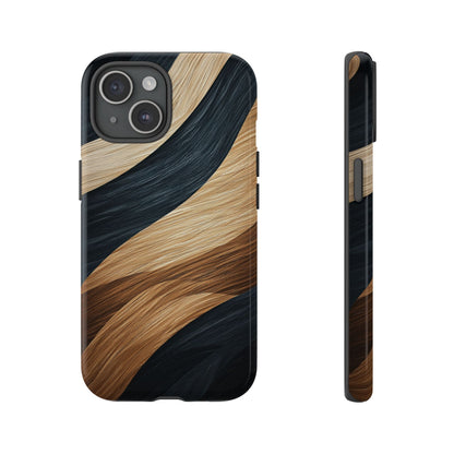 Metallic Black & Gold Zebra Stripes Phone Case for iPhone, Samsung & Google Pixel