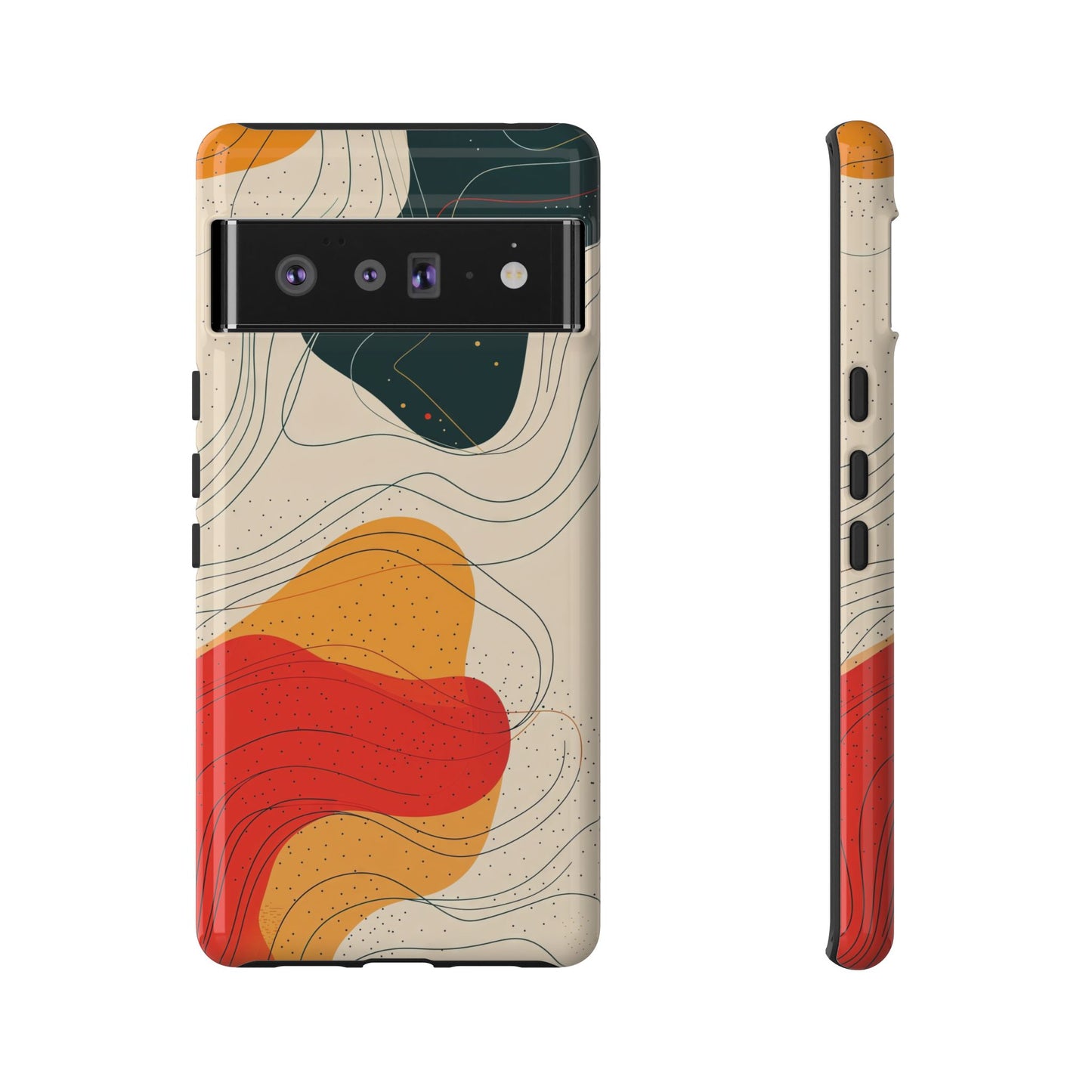 Wavy Vibes Abstract Phone Case – Bold Retro Design for iPhone, Samsung & Pixel