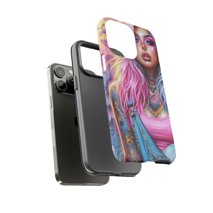 Sunset Glow – Pastel Punk & Floral Ink Mobile Cover