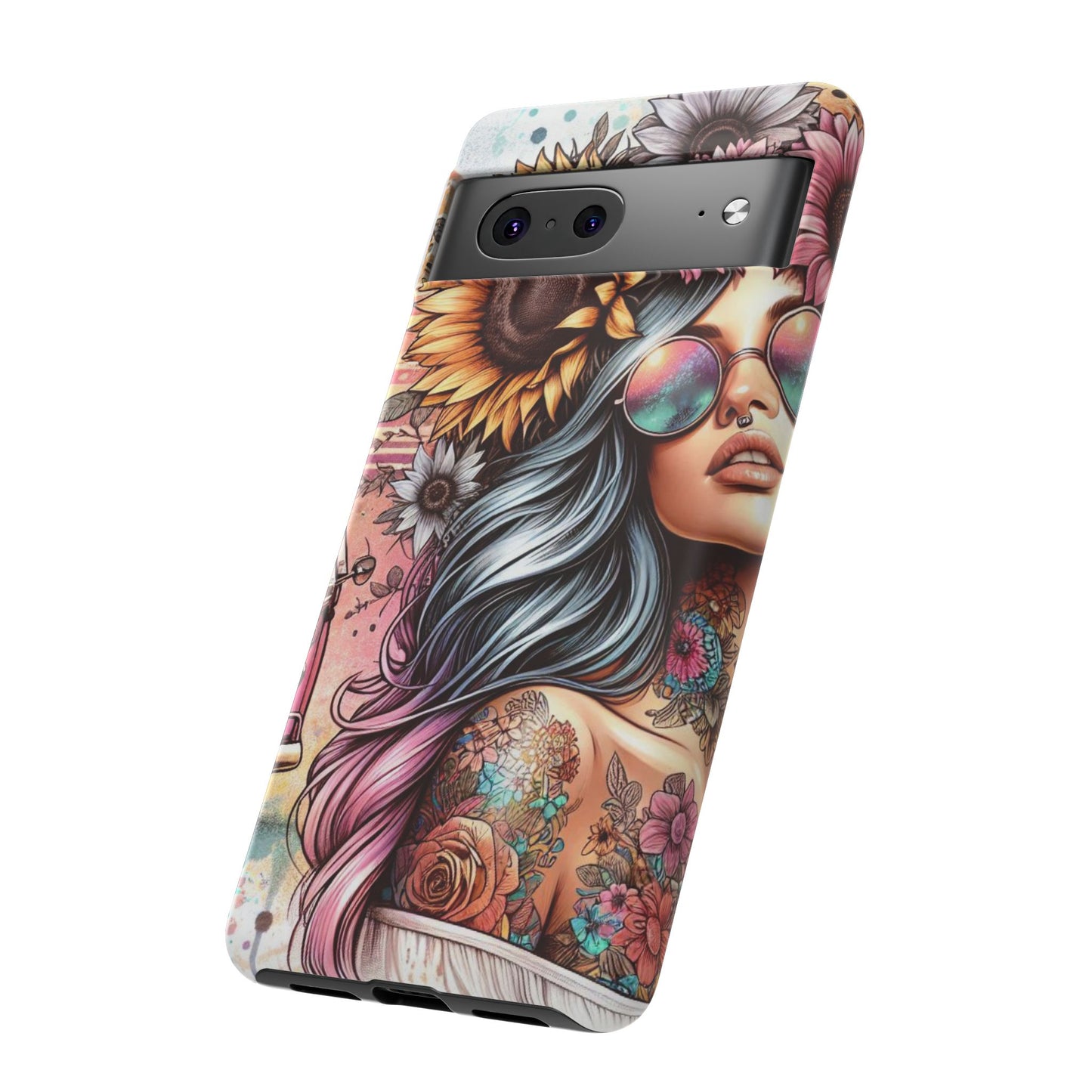 Retro Boho Wanderer – Sunflower Hippie Van Mobile Cover