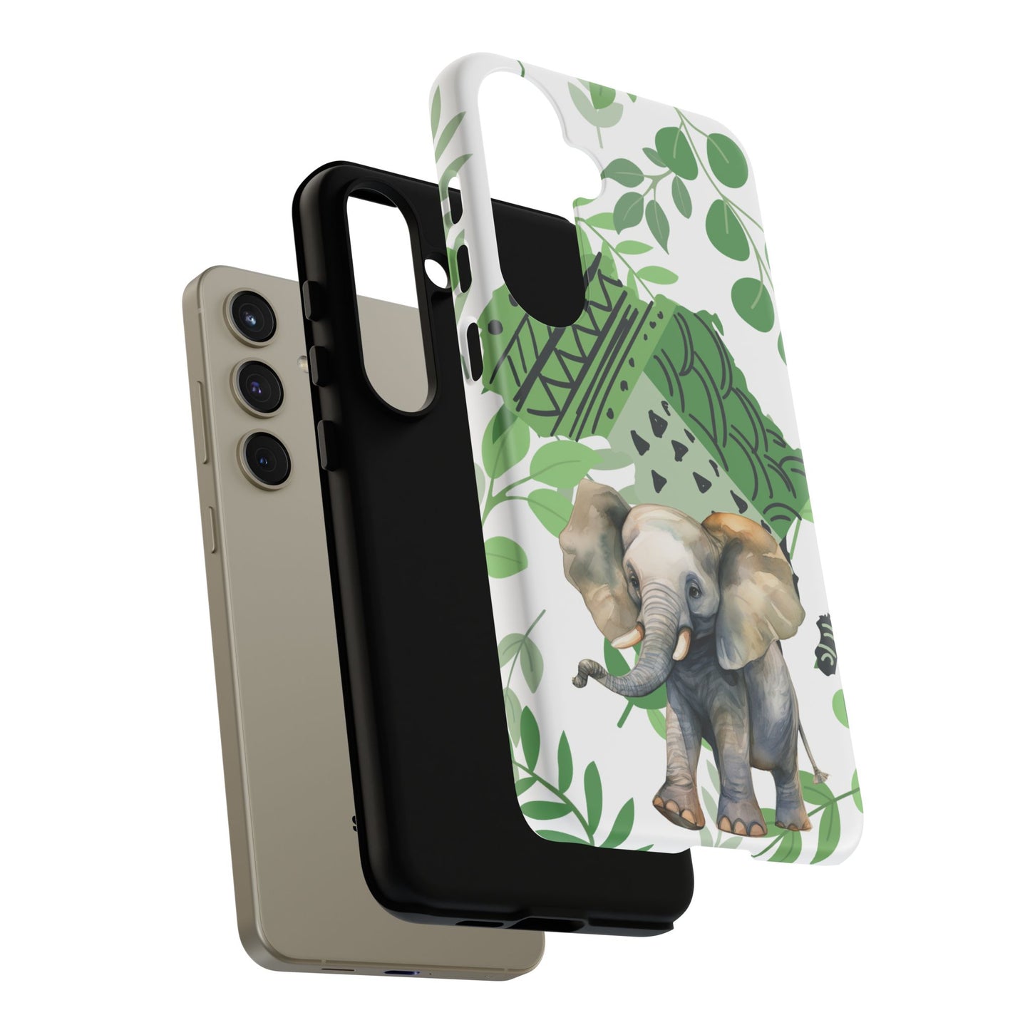 Playful Baby Elephant Mobile Cover – Tropical Boho Art