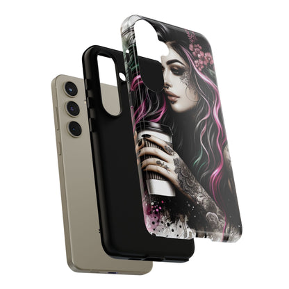 Tattooed Serenity – Gothic Coffee Lover Mobile Cover