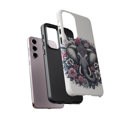 Ornate Floral Elephant Mobile Cover – Elegant Bohemian Art