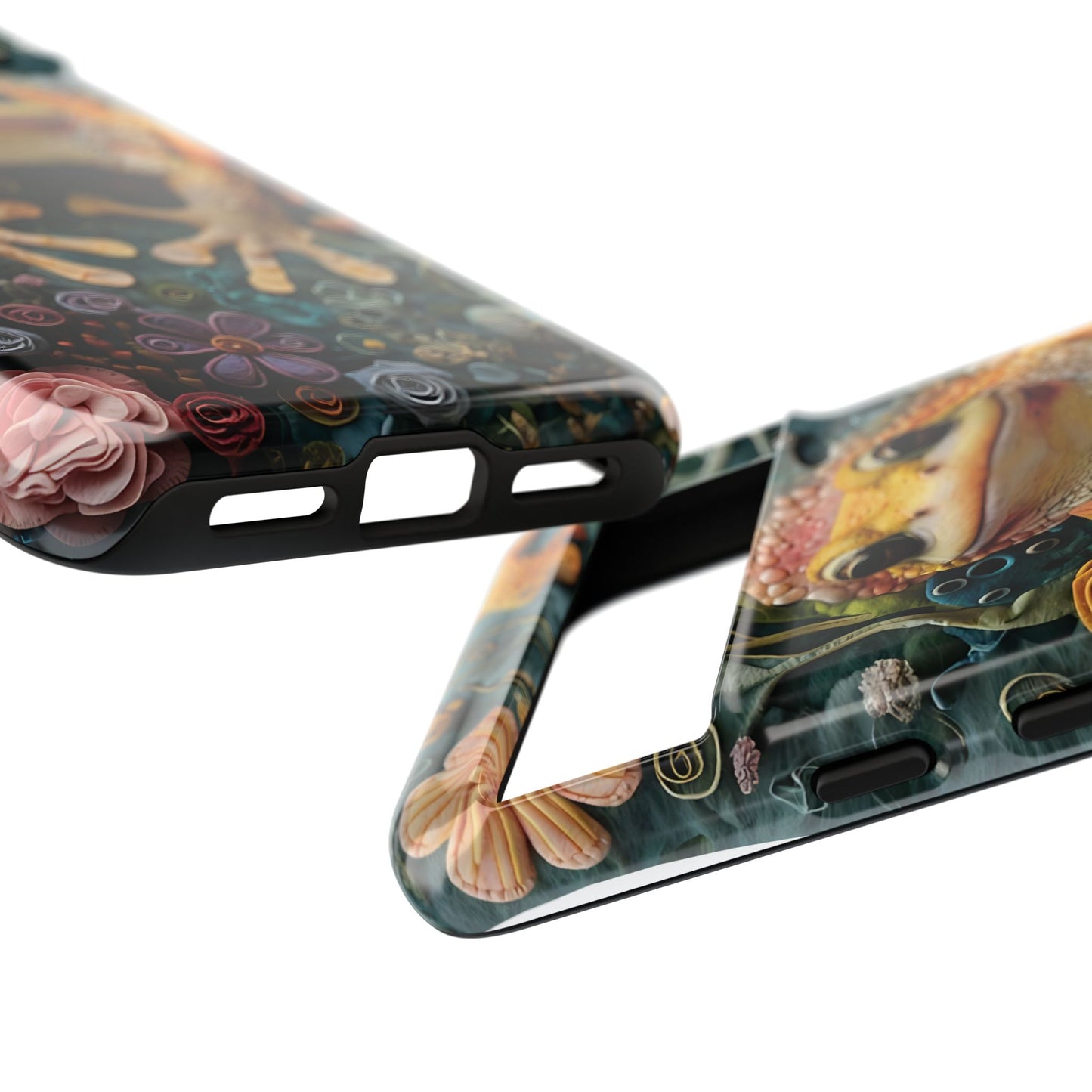 Intricate 3D Felt Artwork of Underwater Ecosystem with Frog phone case design.