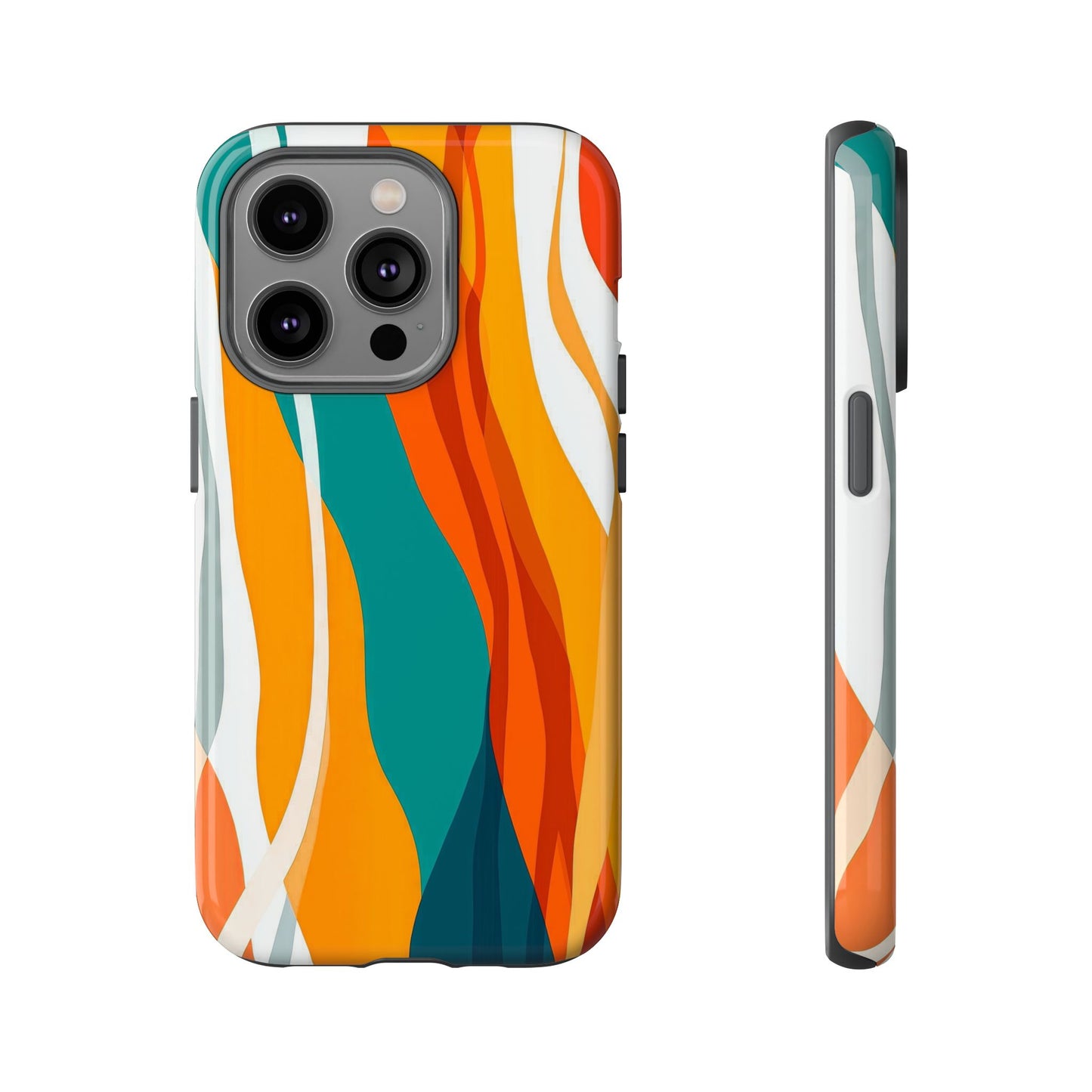 Sunset Waves – Retro Abstract Phone Case for iPhone, Samsung & Pixel