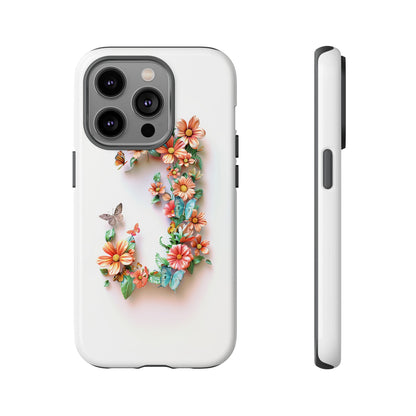Floral Letter J Phone Case – Personalized Aesthetic Cover for iPhone, Samsung & Google Pixel